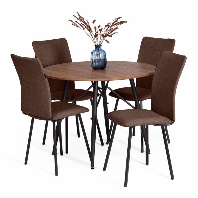 Стул обеденный Ля Русс/La Rousse ткань рогожка, коричневый/черный, 3м7-147, 49х50х93см коричневый ткань рогожка