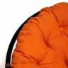Кресло-качалка PAPASAN/ПАПАСАН w 23/01 B /с подушкой/ 115х78х104 см, Antique brown (античный черно-коричневый), ткань Оранжевый, С 23 Antique brown (античный черно-коричневый)