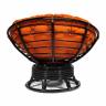 Кресло-качалка PAPASAN/ПАПАСАН w 23/01 B /с подушкой/ 115х78х104 см, Antique brown (античный черно-коричневый), ткань Оранжевый, С 23 Antique brown (античный черно-коричневый)