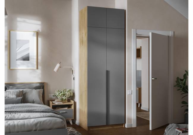 Широн 800 графит серый / дуб крафт золото с антресолью