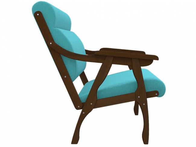 Диван Вега 10 ткань бирюза, каркас орех