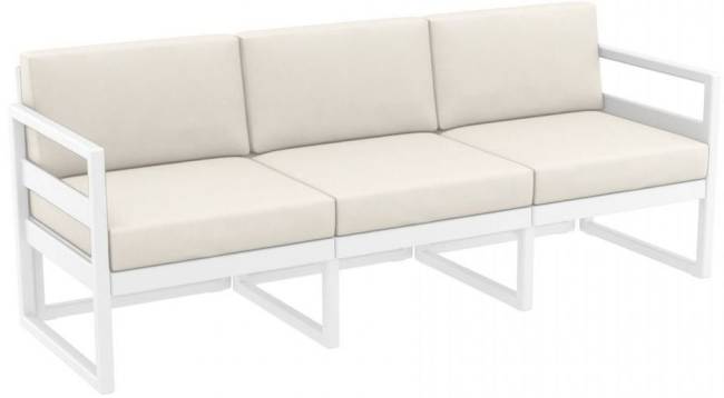 Комплект пластиковой мебели Mykonos XL белый, бежевый