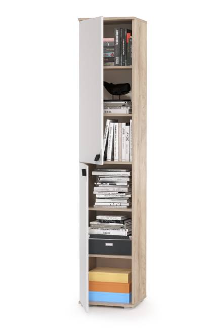 Шкаф Бостон 13.154 цвет дуб эндгрейн элегантный/фасады МДФ милк рикамо софт