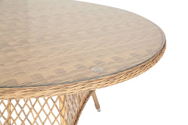 "Эспрессо" плетеный круглый стол, диаметр 150 см, цвет соломенный "Эспрессо" плетеный круглый стол, диаметр 150 см, цвет соломенный