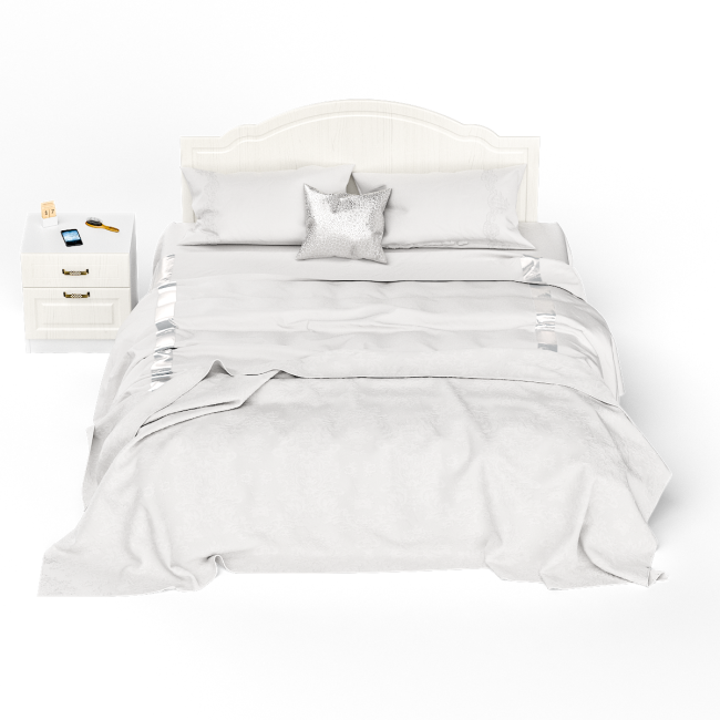 Кровать 1600 Ливерпуль с основанием и тумбой цвет ясень ваниль/белый Кровать 1600 Ливерпуль с основанием и тумбой цвет ясень ваниль/белый