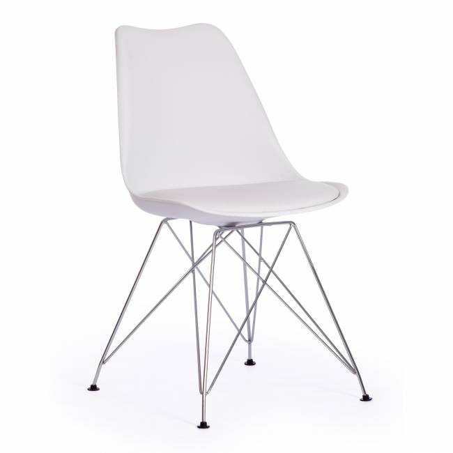 Стул TULIP IRON CHAIR (mod.EC-123) металл/пластик, 54,5*48*83,5см, white (белый) (Комплект из 4 шт.) white (белый) металл/пластик