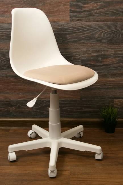 Кресло компьютерное Смузи белый/бежевый