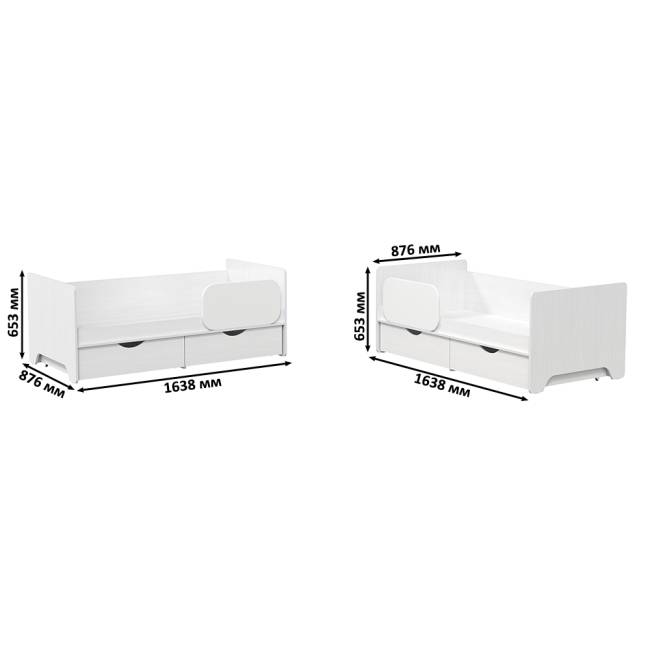 Две детских кровати с ящиками для двоих детей Уна цвет белый Две детских кровати с ящиками для двоих детей Уна цвет белый