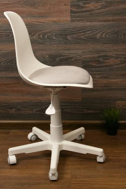 Кресло компьютерное Смузи белый/серый