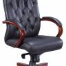Стул руководителя Everprof Monaco Wood Кожа Черный