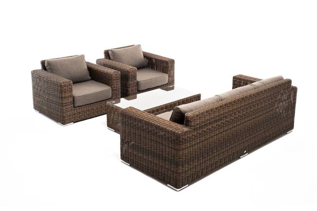 "Боно" лаунж-зона из искусственного ротанга, цвет коричневый