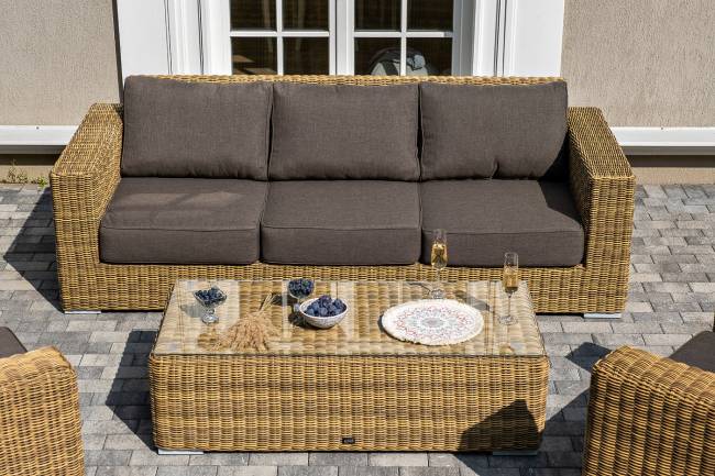 "Боно" лаунж-зона из искусственного ротанга, цвет соломенный "Боно" лаунж-зона из искусственного ротанга, цвет соломенный