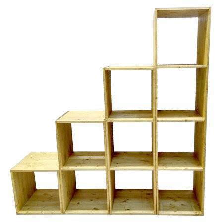 Стеллаж Куб 1 сосна, бесцветный лак P&H