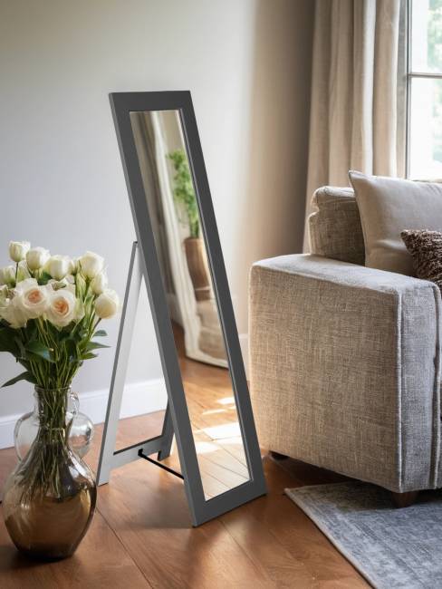 Зеркало напольное BeautyStyle 8 серый графит 138 см х 35 см