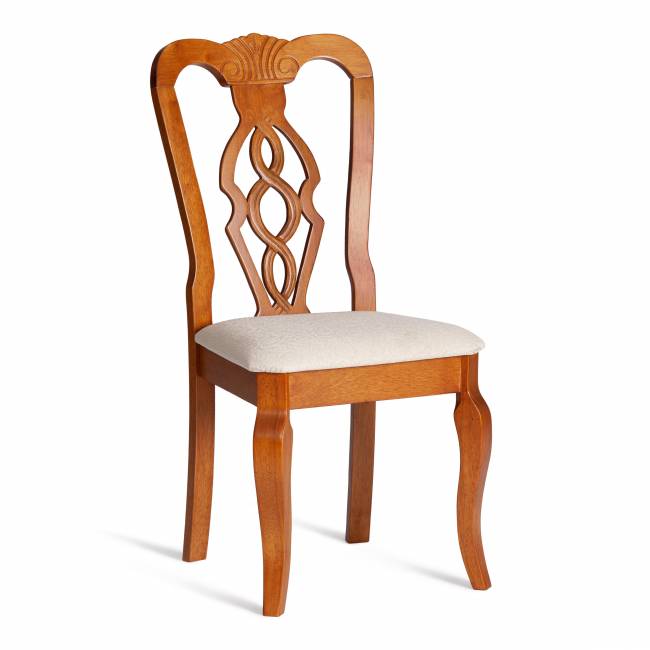 Стул Афродита/Aphrodite дерево гевея, 46х54х99см, эспрессо дуб в красноту, ткань кремовая с рисунком а04  (Комплект из 2 шт.) дуб дерево гевея