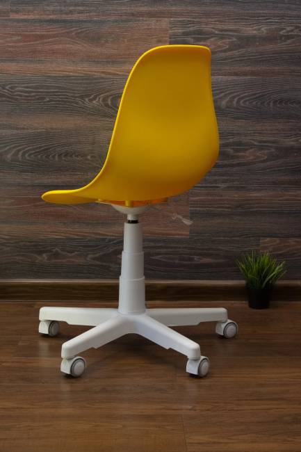 Кресло компьютерное Смузи белый/горчичный