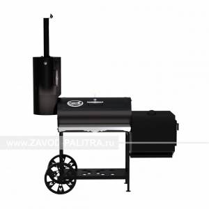 Гриль-Смокер казан XXL, из стали толщиной 3 мм, печь справа, в термостойкой покраске