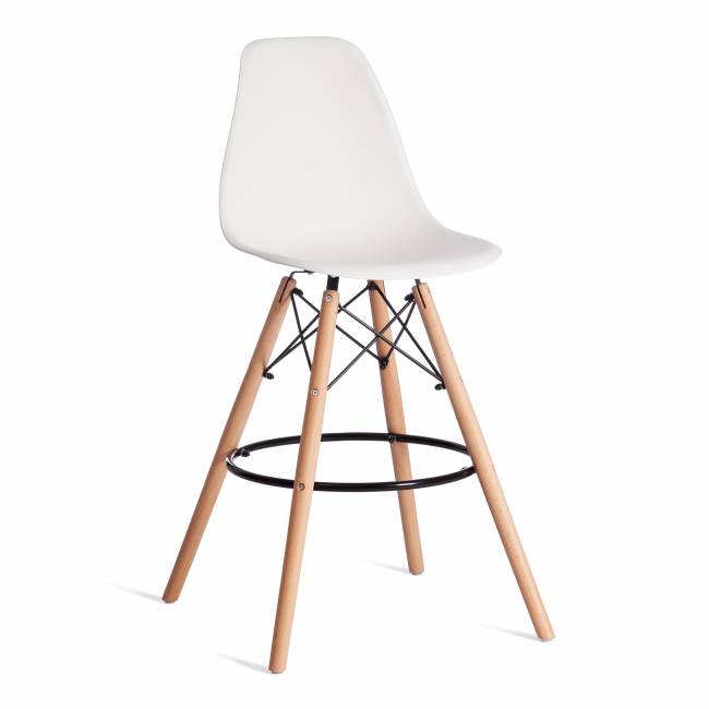 Стул барный Cindy Bar Chair (mod. 80-1) / 1 шт. в упаковке дерево бук/металл/пластик, 50 х 51 х 109 см, White (Белый) 70029/ натуральный White (Белый) 70029/ натуральный дерево бук/металл/пластик