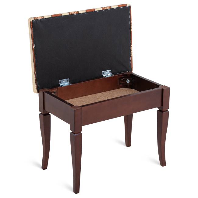 Банкетка Ретро М с ящиком средне-коричневый, ткань полоса коричн.