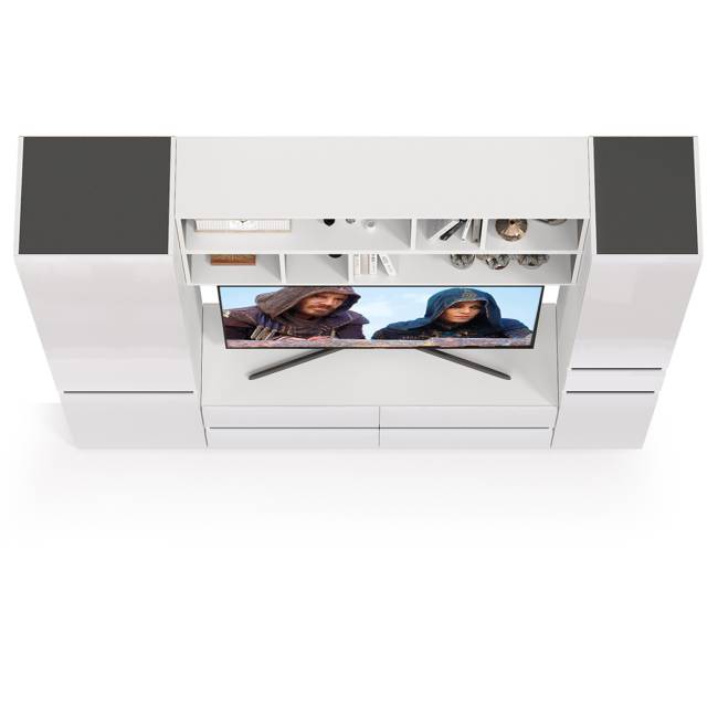 Сидней № 41 цвет белый/чёрный/фасады МДФ белый глянец