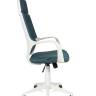 Кресло офисное / Айкью / IQ / белый  пластик / голубая ткань