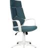 Кресло офисное / Айкью / IQ / белый  пластик / голубая ткань
