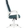Кресло офисное / Айкью / IQ / белый  пластик / голубая ткань