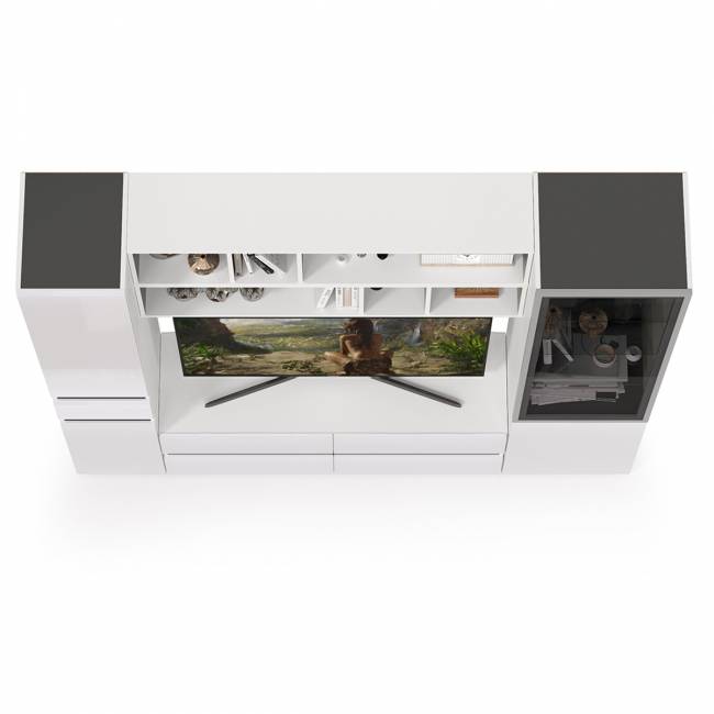 Сидней набор мебели № 42 цвет белый/чёрный/фасады МДФ белый глянец Сидней набор мебели № 42 цвет белый/чёрный/фасады МДФ белый глянец