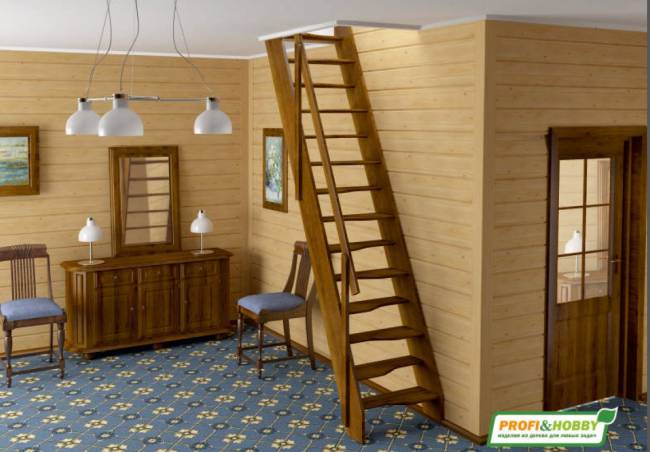 Деревянная лестница К-007м/40 под покраску