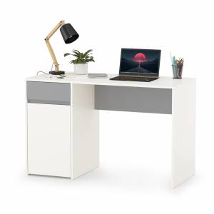 Стол для молодёжной Торонто 12.149 цвет белый шагрень/стальной