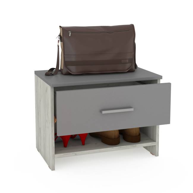 Юнона Тумба, цвет дуб белый/серый шифер