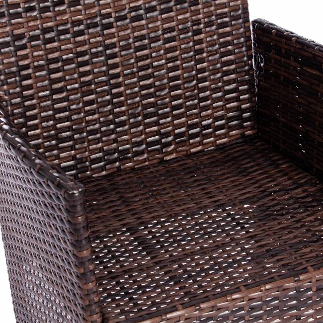 Лаундж сет [диван+2кресла+столик+подушки] (мод.210013 А) пластиковый ротанг, 107х60х83см/60х60х83см/79,5х45,5х34см, темно-коричневый, ткань DB-18 серый темно-коричневый, ткань DB-18 серый пластиковый ротанг