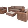 "Капучино" лаунж-зона из искусственного ротанга, цвет коричневый