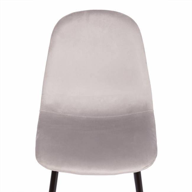 Стул BREEZE (mod. 4724) / 1 шт. в упаковке вельвет/металл, 44 х 53 х 87 см, Light grey (светло-серый) HLR14 / черный светло-серый вельвет/металл