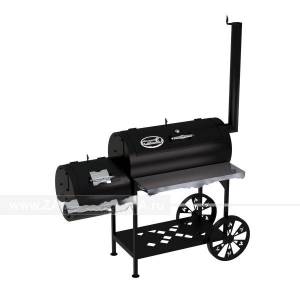 Гриль-Смокер XL, из стали толщиной 4 мм, топка слева, в термостойкой покраске