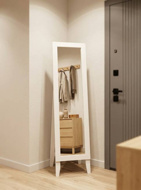 Зеркало напольное BeautyStyle 1 белый 130 см х 35 см