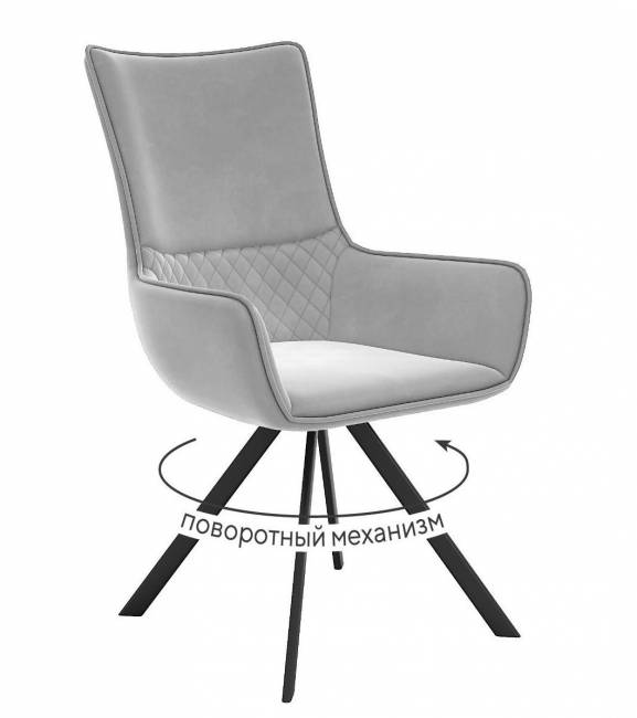 Стул DikLine 289 поворотный E28 светло-серый, ножки черные Стул DikLine 289 поворотный E28 светло-серый, ножки черные