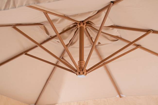 "Корсика" зонт уличный 3х3м на боковой алюминиевой опоре, цвет под дерево