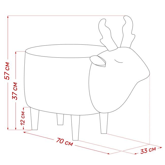 Пуф Leset Оленёнок V18 бежевый, компаньон Milos 02 белый Бук