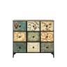 Комод Leset Лунет 9 ящ. Чёрный Мульти зеленый