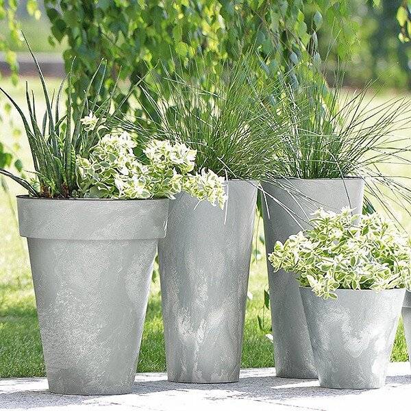 Кашпо для цветов "Prosperplast Tubus Slim Beton", бетон, 64+35л Кашпо для цветов "Prosperplast Tubus Slim Beton", бетон, 64+35л