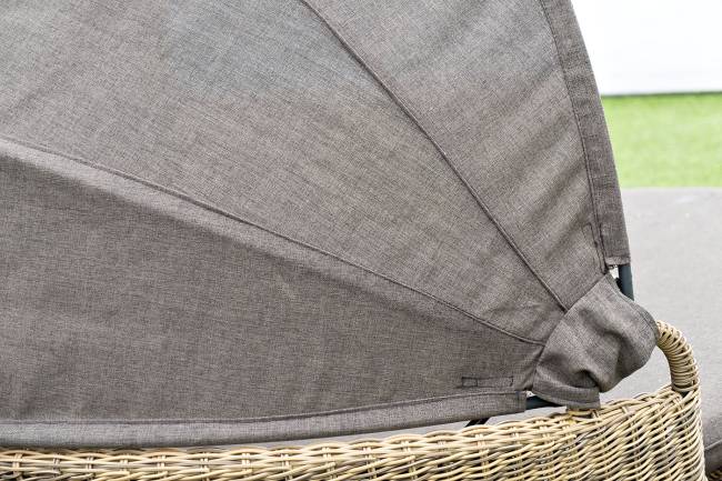 "Стильяно" плетеная кровать круглая, цвет соломенный