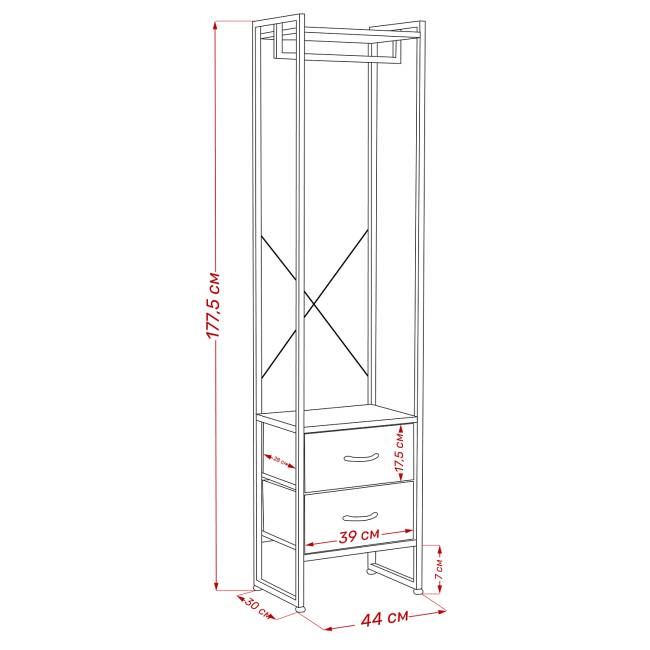 Комод Leset Локи с вешалкой Коричневый Светло-коричневый, темно-коричневый Комод Leset Локи с вешалкой Коричневый Светло-коричневый, темно-коричневый