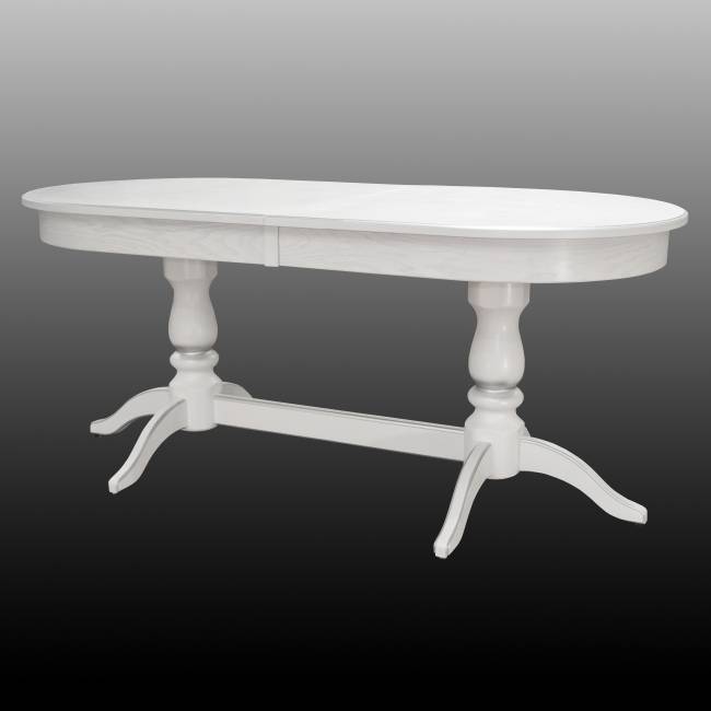 Стол обеденный Тарун 5 раздвижной белый/серебро 190/250*84