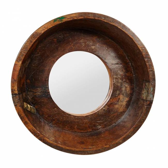 Зеркало Secret De Maison PLATE ( mod. FS-2154) дерево манго, Dia 53, Г 12 cm, коричневый коричневый дерево манго