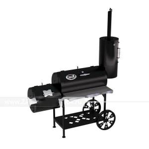 Гриль-Смокер XXL, из стали толщиной 5 мм, с топкой слева, в термостойкой покраске