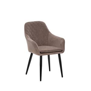 Стул с подлокотниками Leset Слим, каркас Черный, велюр Латте Латте Черный Стул с подлокотниками Leset Слим, каркас Черный, велюр Латте Латте Черный