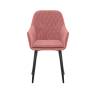 Стул с подлокотниками Leset Слим, каркас Черный, велюр Персиковый Персиковый Черный Стул с подлокотниками Leset Слим, каркас Черный, велюр Персиковый Персиковый Черный