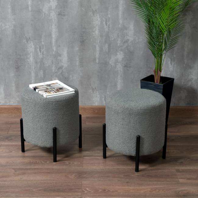 Стул-пуф Otis светло-серый, искусственный мех