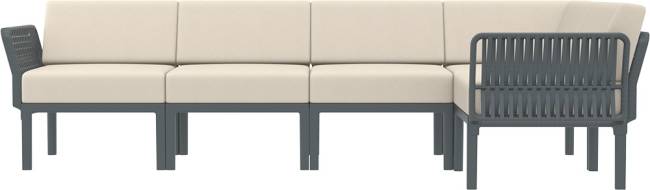 Комплект пластиковой мебели Portofino Lounge Corner темно-серый, бежевый